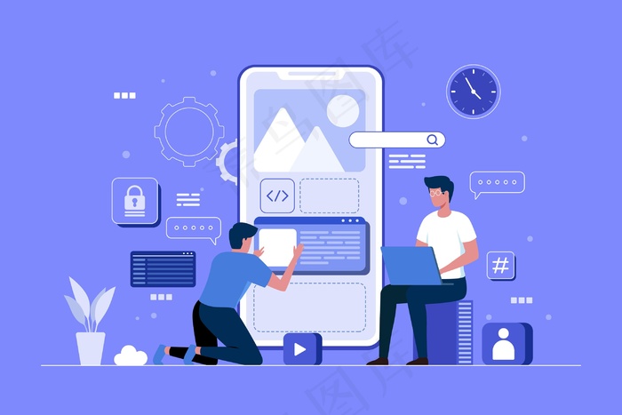应用程序app开发说明eps,ai矢量模版下载