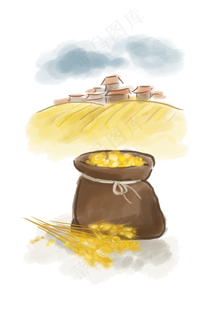 秋分秋收麦子场景