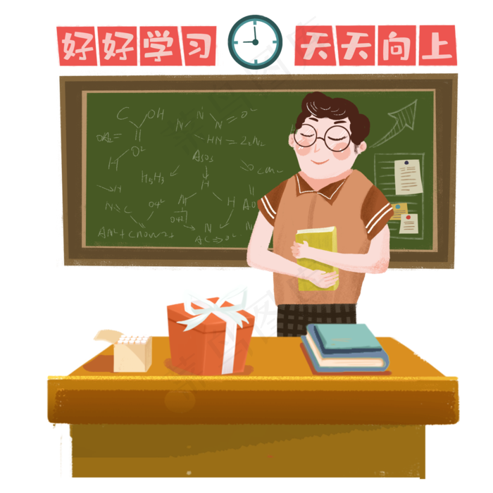 教师节化学老师讲课png素材(2000X2000(DPI:300))psd模版下载