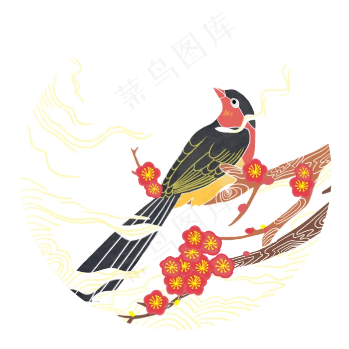 国潮七夕元素(2000X2000(DPI:300))psd模版下载
