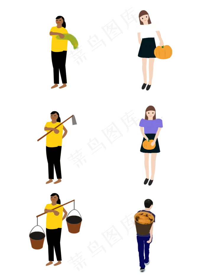 立秋丰收人物合图(1024X1369(DPI:96))psd模版下载