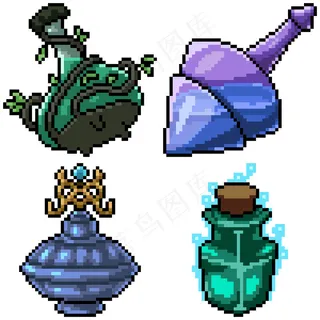 像素艺术套装隔离药瓶