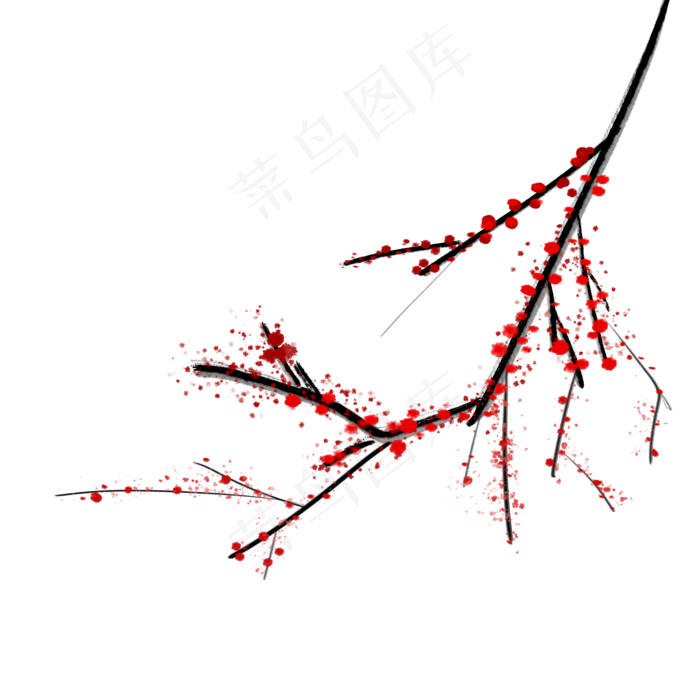 新中式元素梅花红梅(2000X2000(DPI:300))psd模版下载