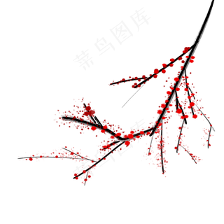 新中式元素梅花红梅