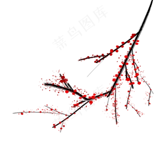 新中式元素梅花红梅