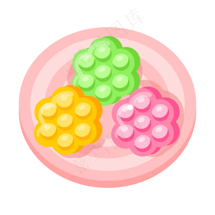 手绘彩色水果糖果(2000*2000px 300 dpi )ai矢量模版下载