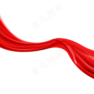 红色丝绸丝带,免抠元素