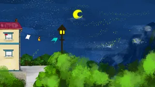 山间别墅繁星夜景