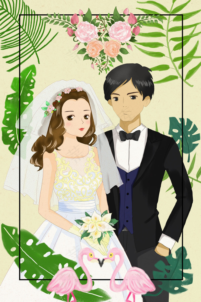 爱情的新郎新娘婚庆结婚典礼(3545X5315(DPI:300))psd模版下载
