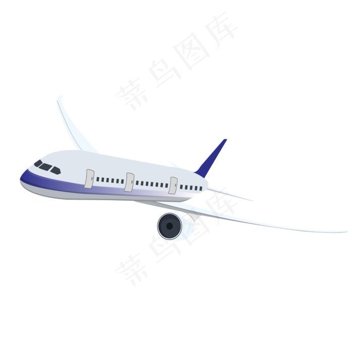 手绘矢量扁平交通工具飞机,免抠元素