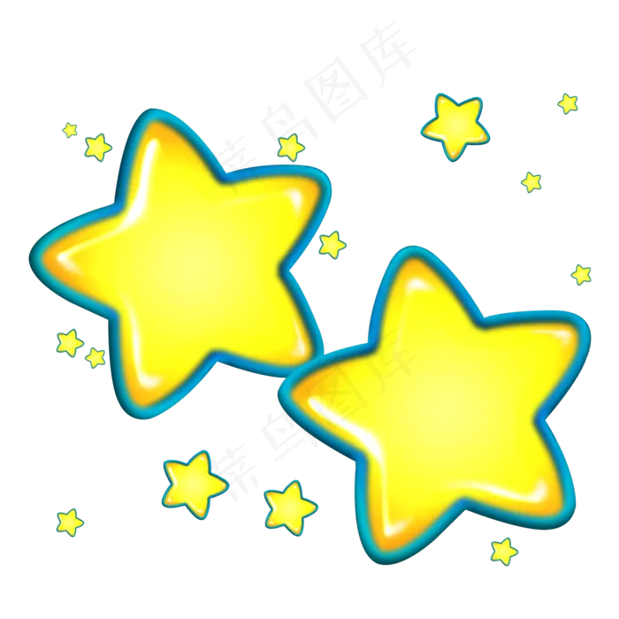 蓝边点缀漂浮星星(2000X2000(DPI:300))psd模版下载