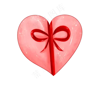 情人节炫彩红色爱心,免抠元素