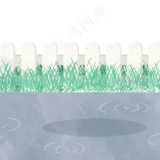 灰色地面和植物免抠图