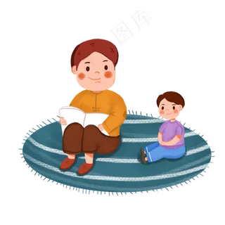 父亲节爸爸带小孩元素