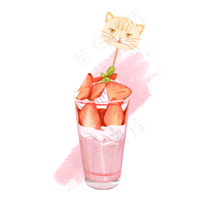 仿真写实类冷饮水彩