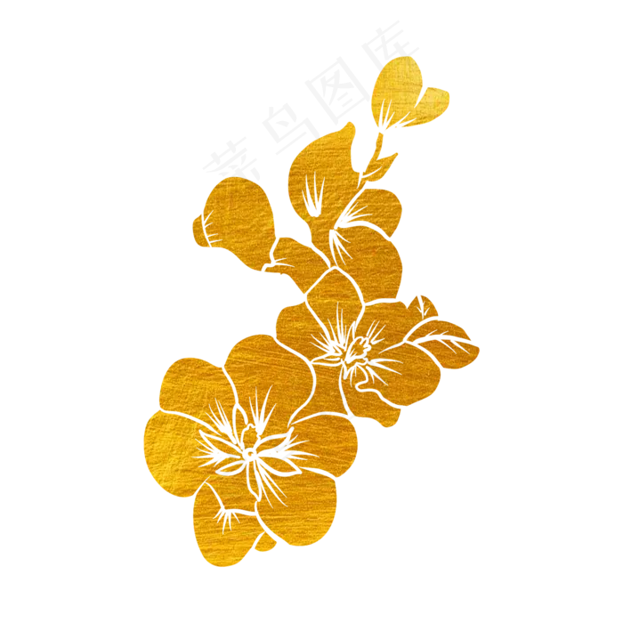 剪纸烫金花草(2048X2048(DPI:132))psd模版下载