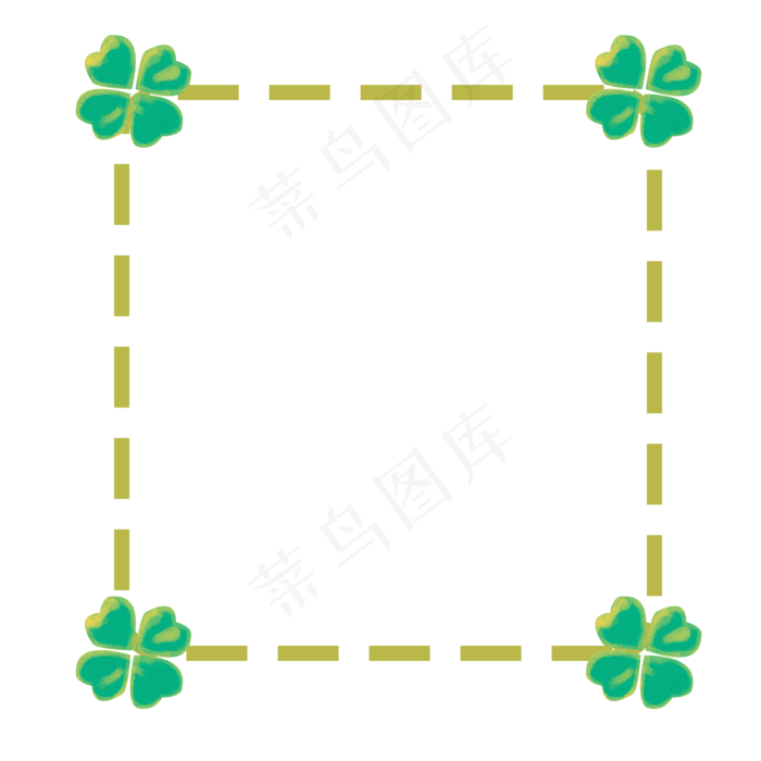 春季绿色四叶草边框