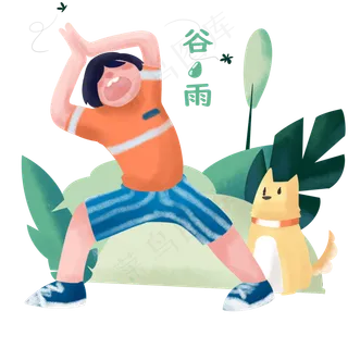 谷雨打蚊子的男孩