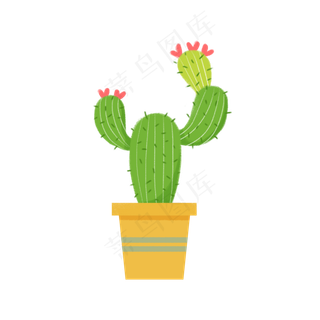春季绿色植物盆栽仙人掌,免抠元素