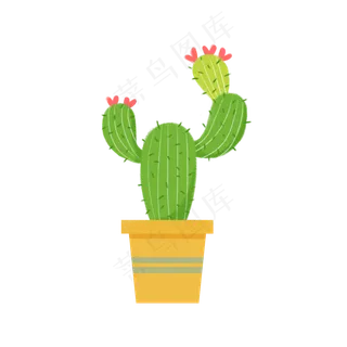 春季绿色植物盆栽仙人掌,免抠元素