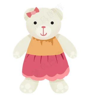 白色浪漫熊布偶