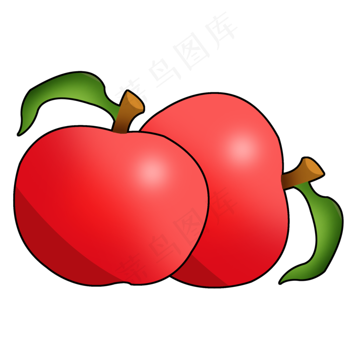 卡通红色苹果(2000X2000(DPI:300))psd模版下载