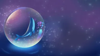 蓝色唯美星空鲸鱼水晶球