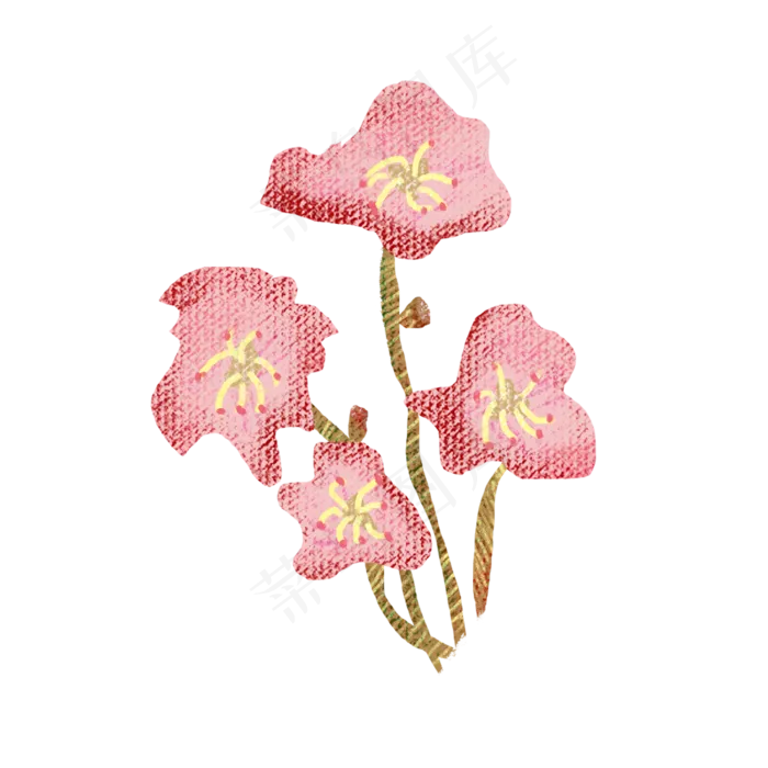粉色樱花树枝PNG图片