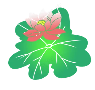 绿色荷花卡通植物