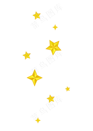 八一建军节五角星四角星分层免扣