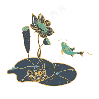 小暑大暑清凉夏天荷叶莲花