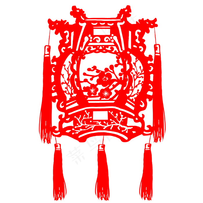 元宵节花灯剪纸素材,免抠元素(2000*2000px)psd模版下载