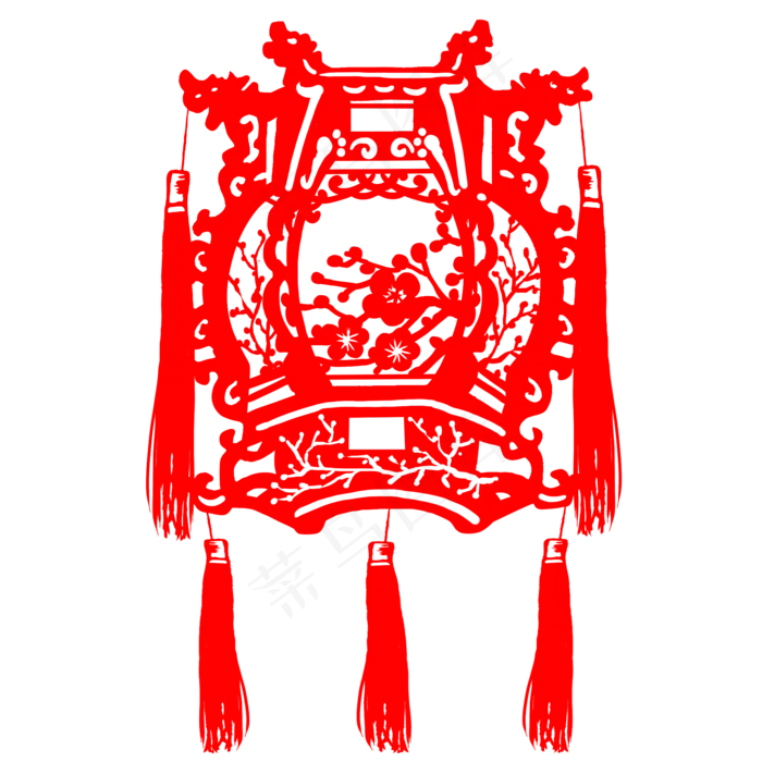 元宵节花灯剪纸素材,免抠元素(2000*2000px)psd模版下载
