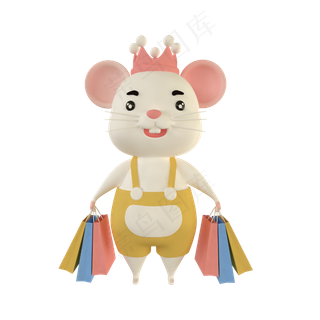 c4d购物老鼠,免抠元素