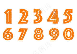 斑驳质感中空数字