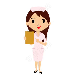 拿牌子的护士卡通