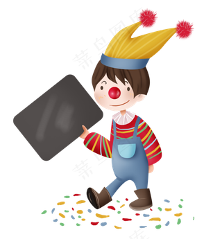 愚人节拿提示牌的小丑