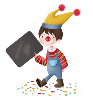 愚人节拿提示牌的小丑 愚人节拿提示牌的小丑