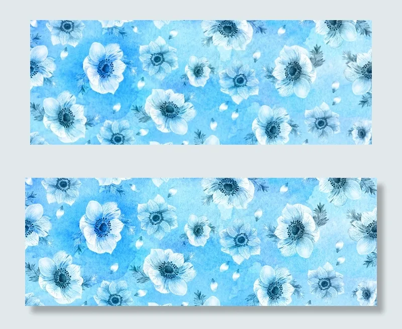 清新简约水彩花朵底纹(1920*700px 	       )psd模版下载