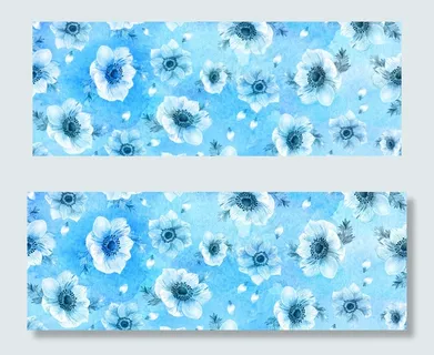 清新简约水彩花朵底纹