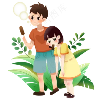 大暑吃雪糕情侣