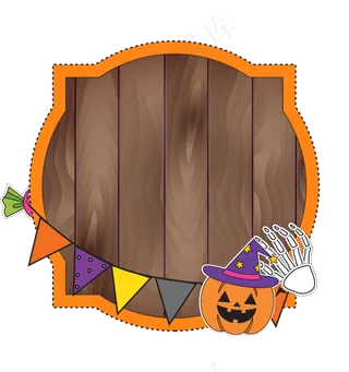万圣节指示牌边框装饰,免抠元素