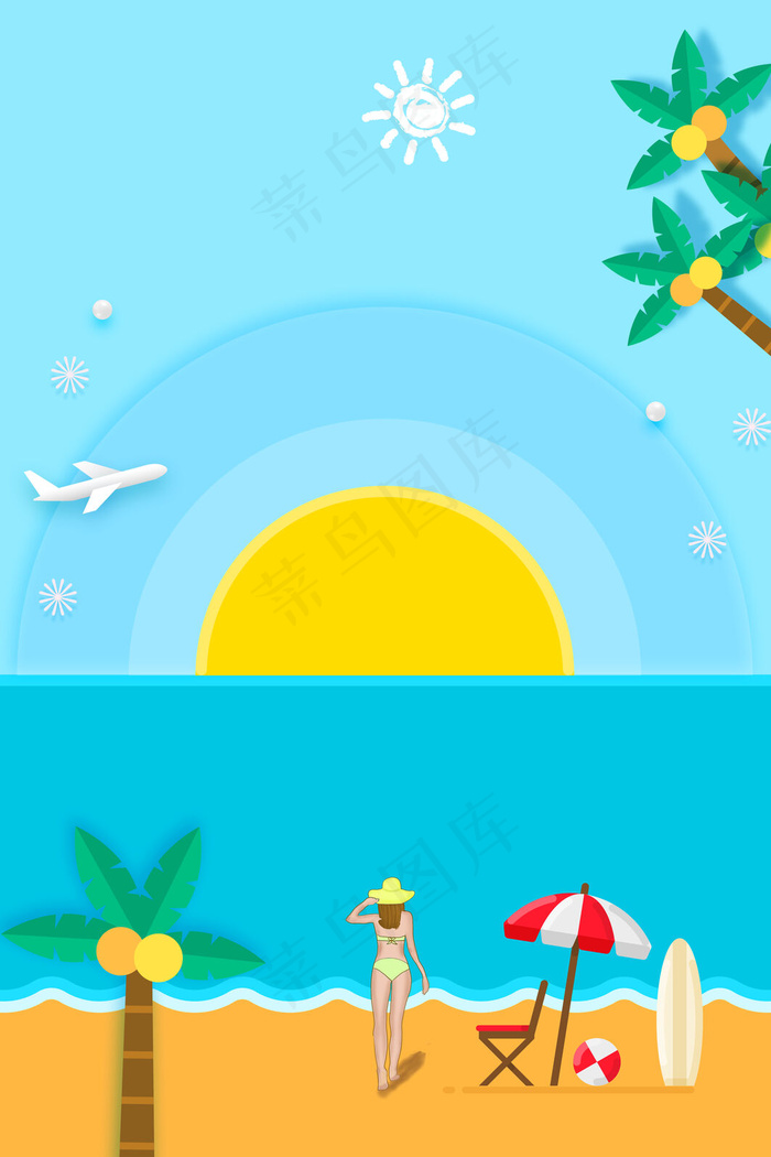 沙滩海浪大海风景(3543*5315px 	      )psd模版下载