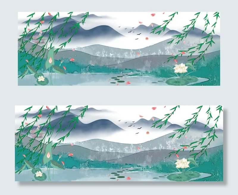 立夏唯美banner图(1920*700px 	       )psd模版下载