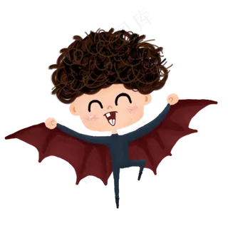愚人节万圣节穿蝙蝠衣服的小孩子
