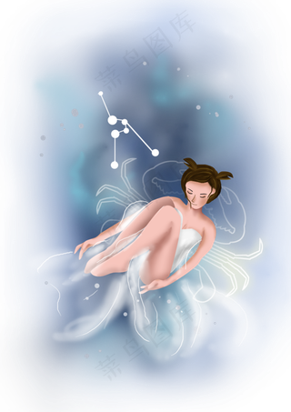 12星座巨蟹座人物,免抠元素