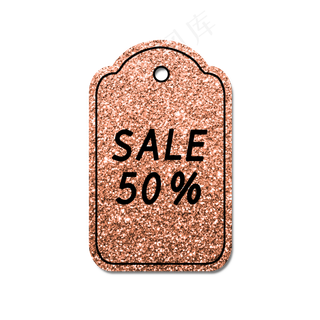 金色金粉电商促销吊牌