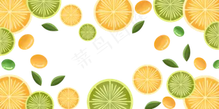 夏日水果装饰边框