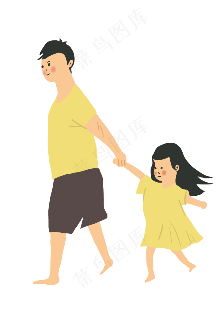 牵手父女PNG素材