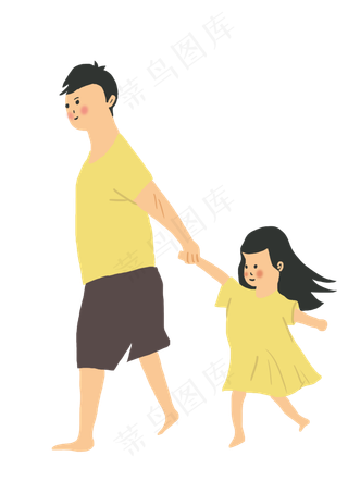 牵手父女PNG素材